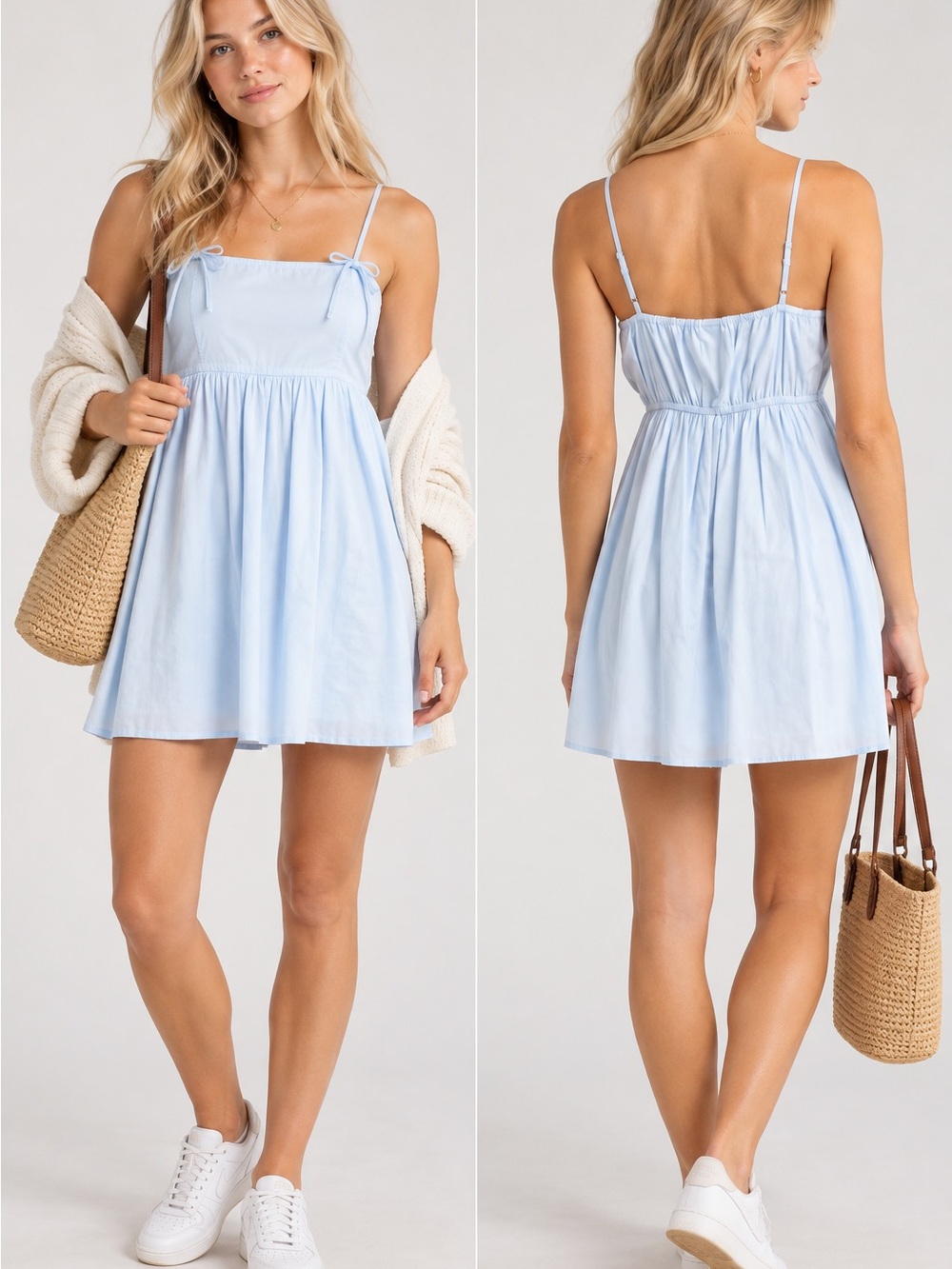 Abound Light Blue Spaghetti-Strap Mini Dress